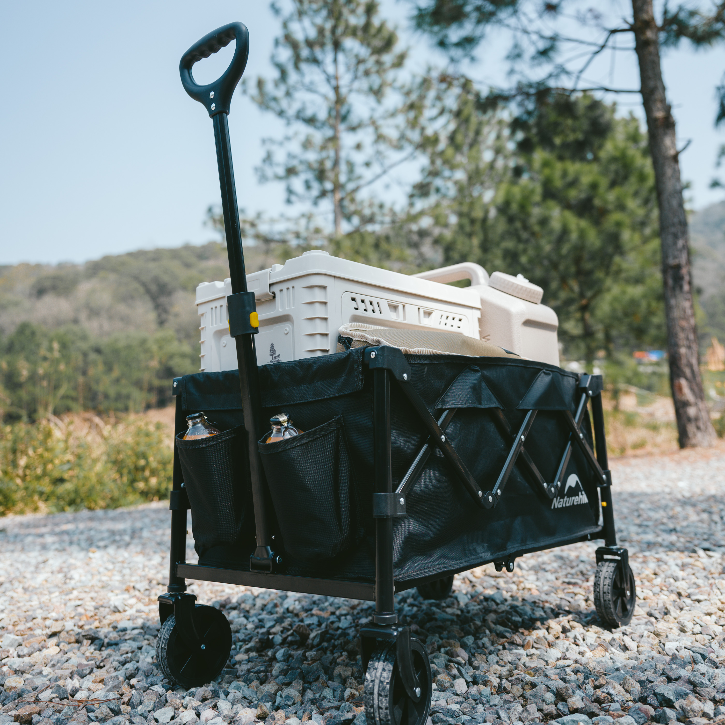 Naturehike skládací přepravní vozík na kolečkách Smart 6 kg - černý